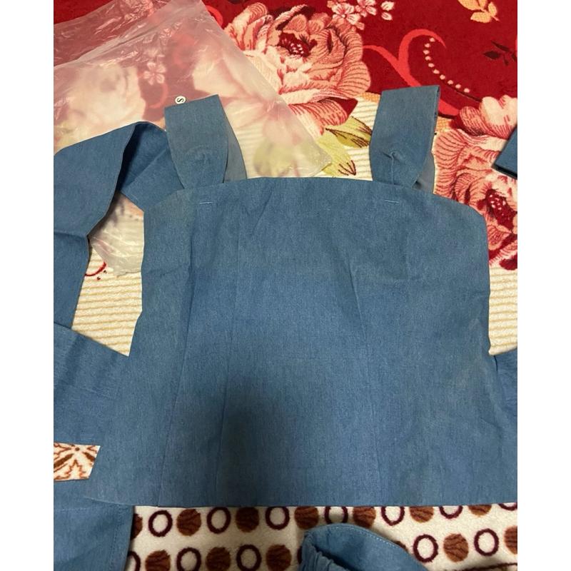 正品全新 Jill by JILLSTUART 甜酷兩件式背心繫帶仿牛仔套裝 S-細節圖9