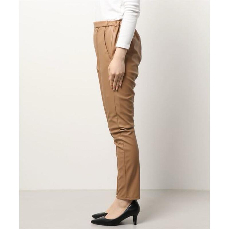 正品全新 Apuweiser-riche 高價副線 Cadune 復古皮革飾線修身長褲 駝38-細節圖5