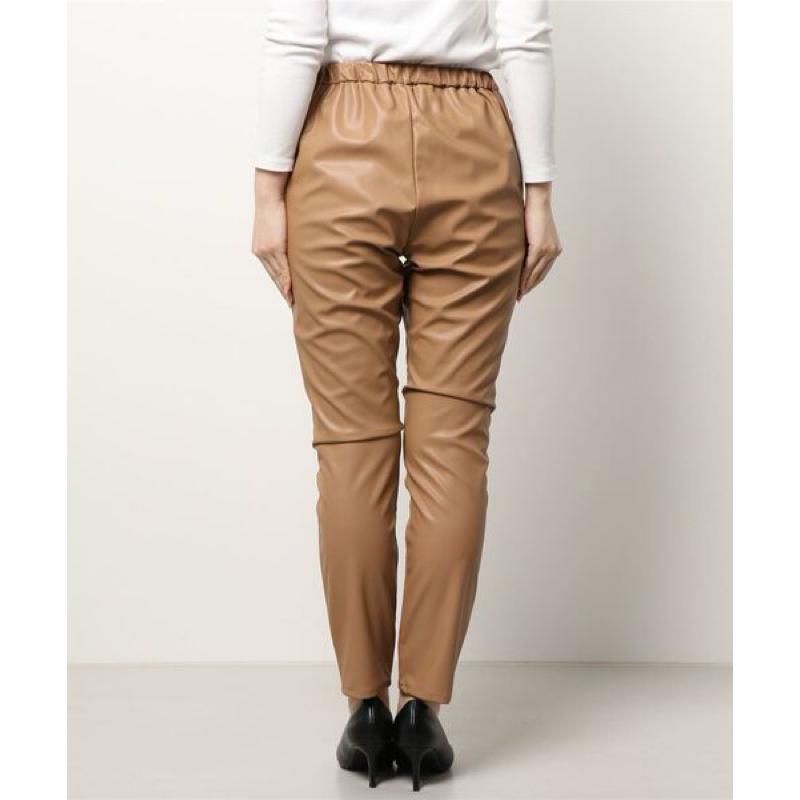 正品全新 Apuweiser-riche 高價副線 Cadune 復古皮革飾線修身長褲 駝38-細節圖6