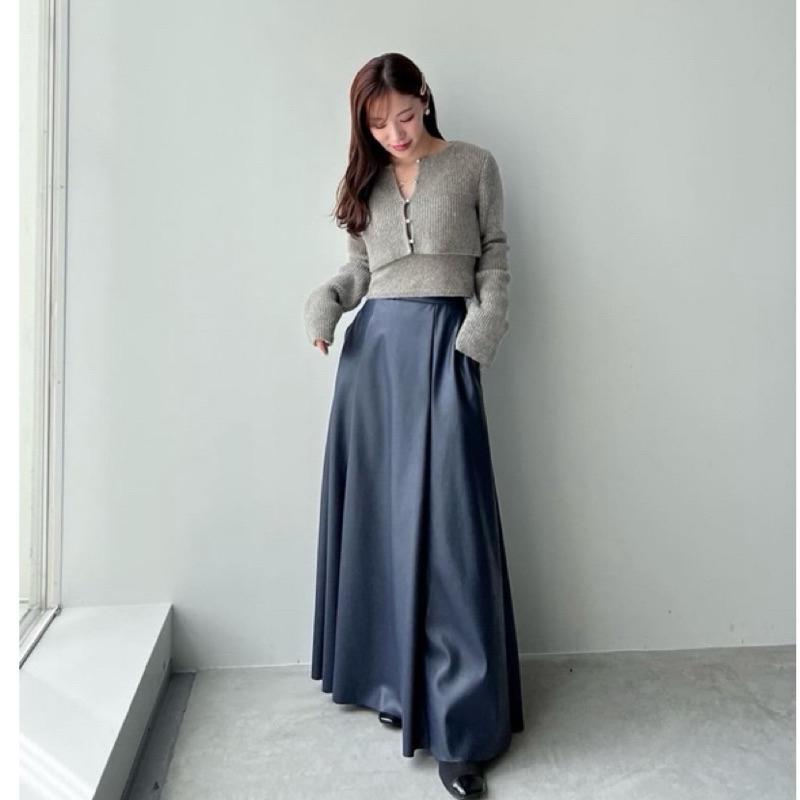 Cocodeal 氣質珍珠釦兩件式修身針織外套 針織衫 灰-細節圖7