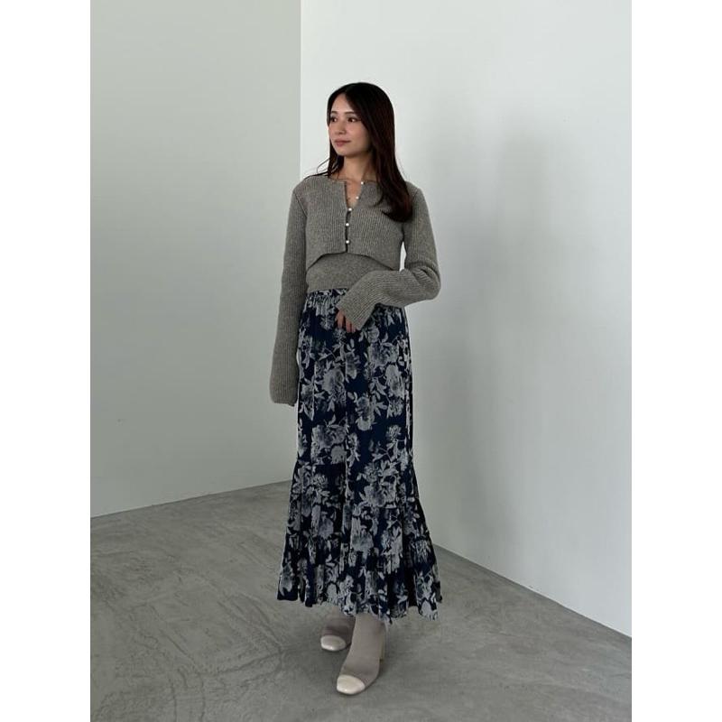 Cocodeal 氣質珍珠釦兩件式修身針織外套 針織衫 灰-細節圖8