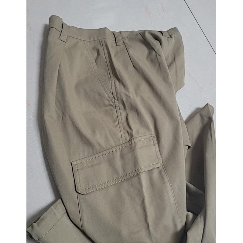 正品全新 Cocodeal 休閒高腰抽繩縮口工裝褲 卡其1號-細節圖6