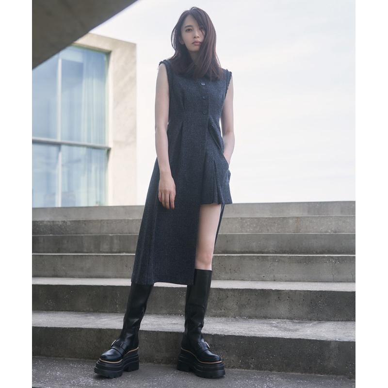 全新吊牌在 Cocodeal 24秋冬 復古混毛呢小百褶短褲裙 咖啡1號 74516106-細節圖4