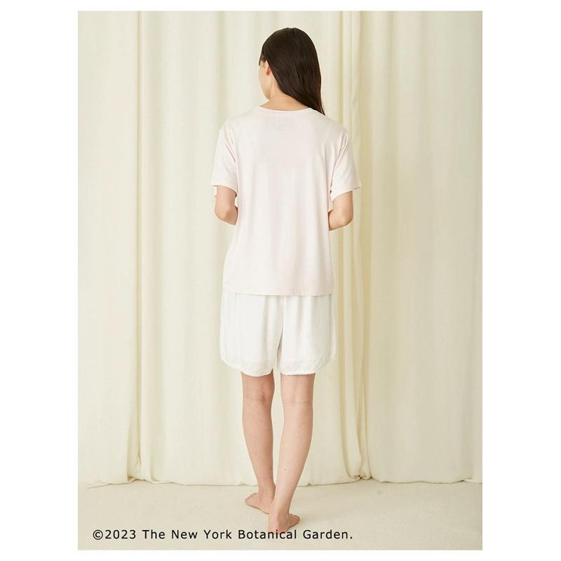 Snidel Home 紐約植物園聯名 花卉印花舒柔親膚家居短袖T 睡衣 居家服 粉 SHCT232059-細節圖4