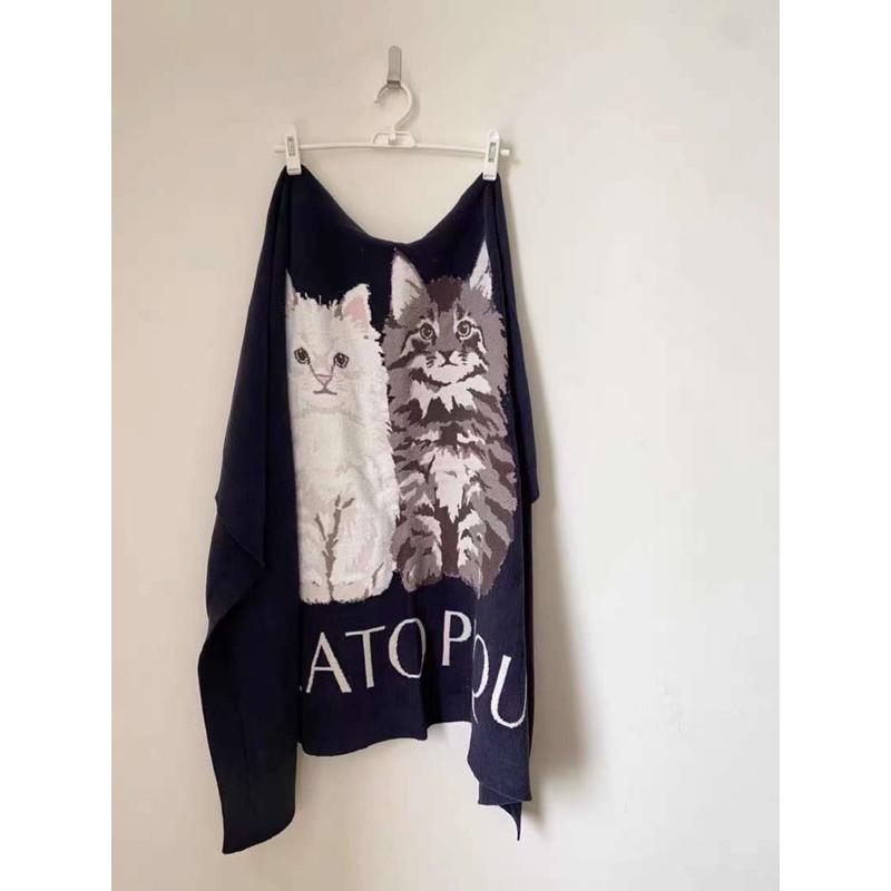 Gelato Pique 軟綿綿超可愛貓貓毛毯 蓋毯 深藍-細節圖6