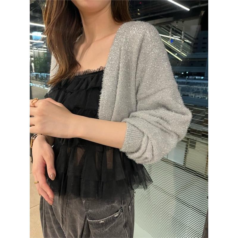 正品全新 Cocodeal 24春夏 甜美蛋糕層次紗細肩帶背心 黑-細節圖8