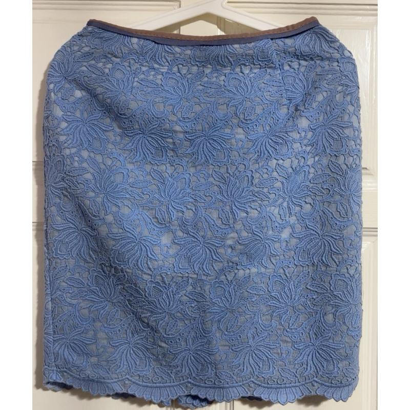 Apuweiser-Riche 三千金甜美全蕾絲修身及膝短裙 薩克森藍2號-細節圖2