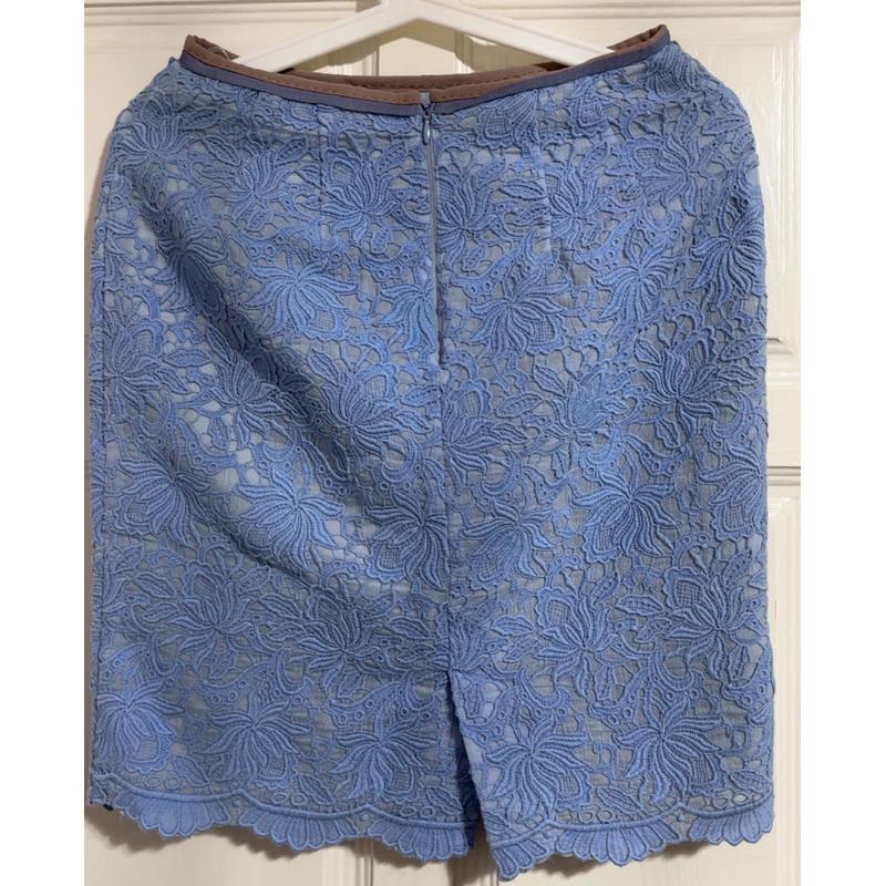 Apuweiser-Riche 三千金甜美全蕾絲修身及膝短裙 薩克森藍2號-細節圖3