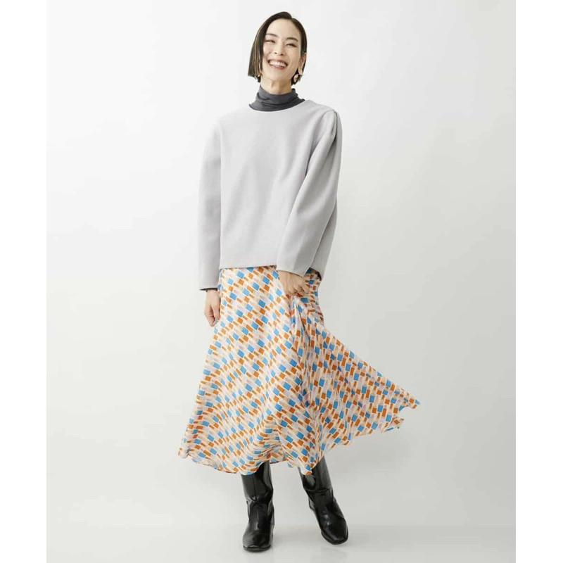 Michel Klein 日本線 6萬日幣 精品口紅印花蝴蝶結繫帶襯衫通勤套裝 洋裝  38號-細節圖7