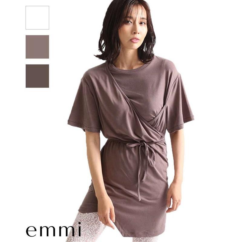 全新吊牌在 Emmi Fray I.D 聯名 休閒舒適結構感後鏤空瑜珈服 T恤 摩卡咖 粉紫-細節圖4