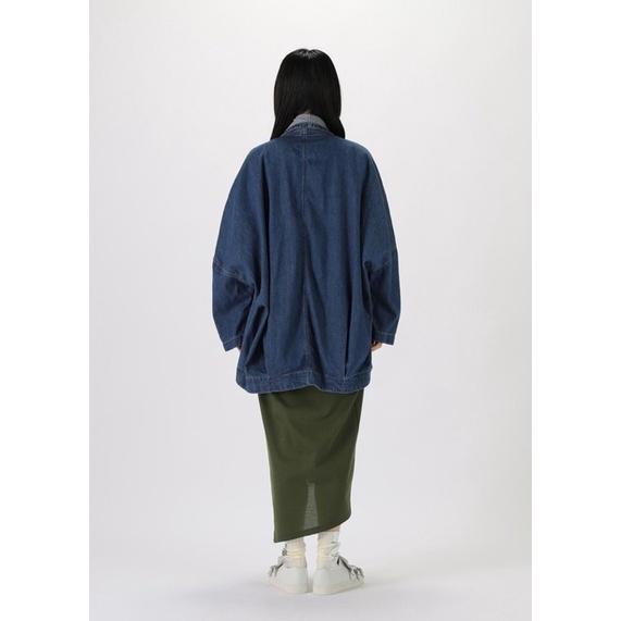 ZUCCa 精品設計感雙排釦不規則大翻領口牛仔單寧風衣 外套-細節圖9