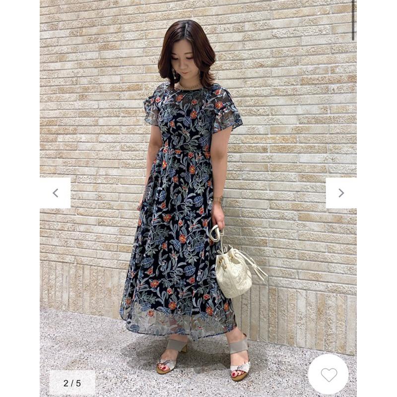 Grace Continental 5萬日幣 精品超美花鳥刺繡V領洋裝 禮服 婚禮 36-細節圖3