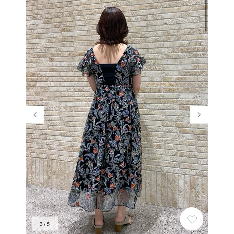 Grace Continental 5萬日幣 精品超美花鳥刺繡V領洋裝 禮服 婚禮 36-細節圖4