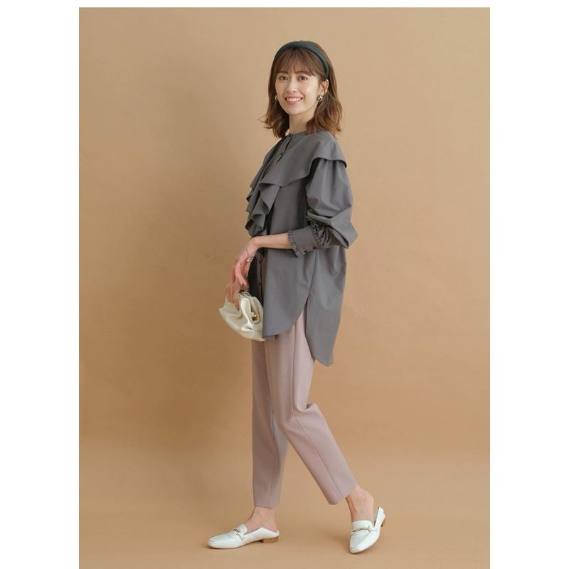 Apuweiser-riche 三千金修身壓縫西裝褲 玫瑰粉2號-細節圖2