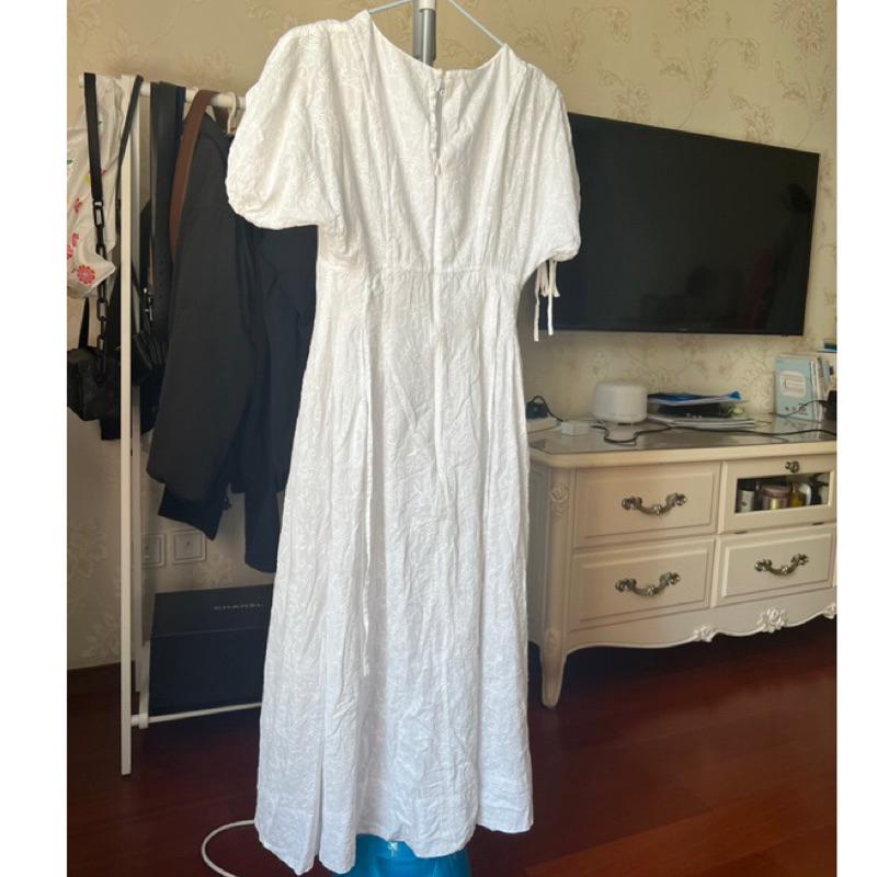 Snidel 精美雕花蕾絲褶飾洋裝 禮服 婚禮 純白1號 SWFO202033-細節圖9