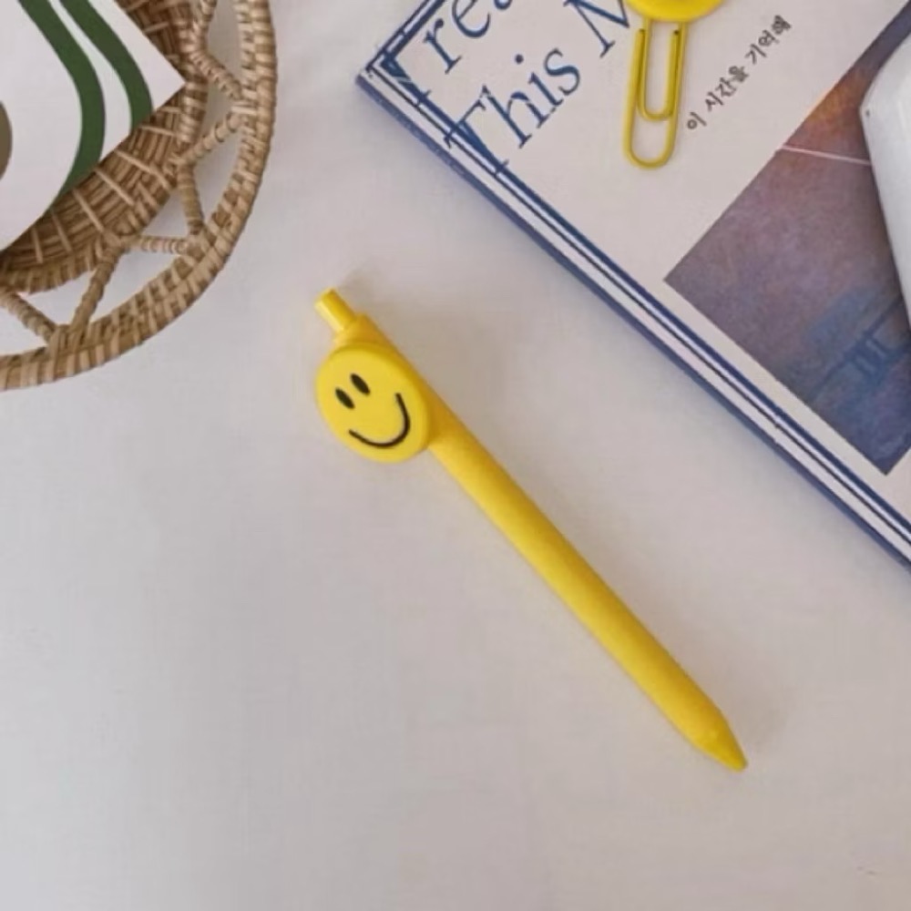 （4入組）笑臉原子筆、自動筆、辦公室療癒小物-規格圖1
