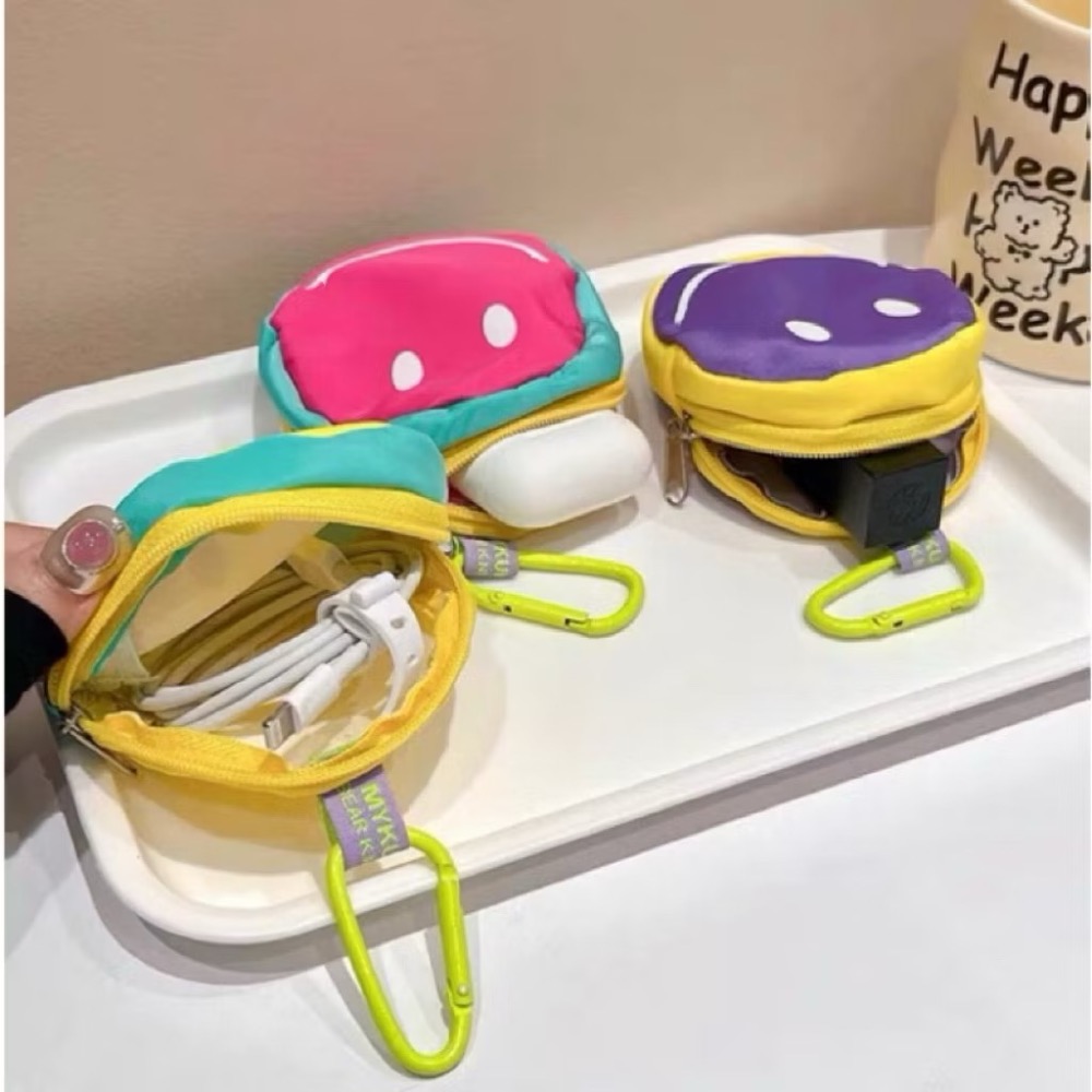 （軟包）可愛笑臉零錢包 耳機包 收納包-細節圖2