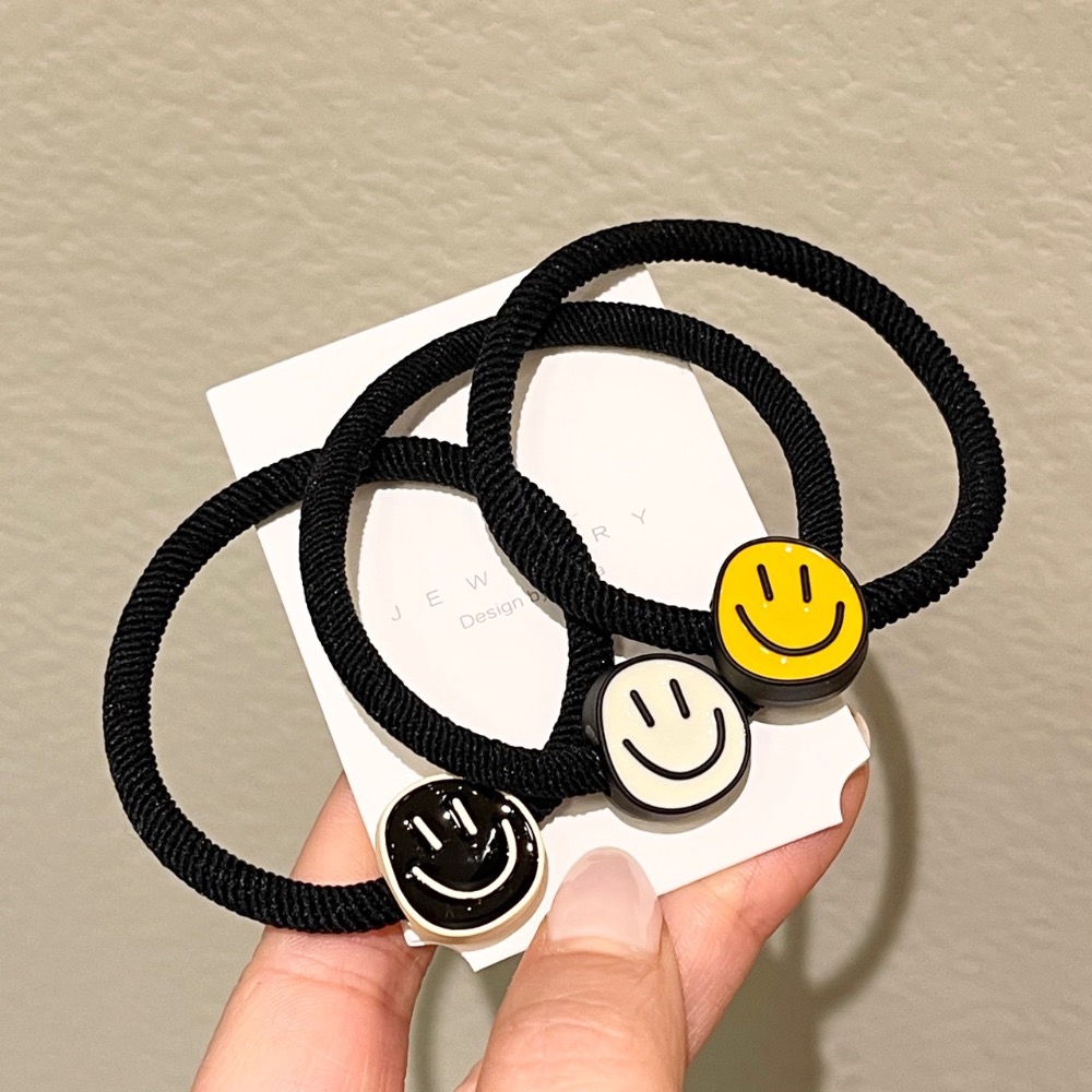 ￼韓國高質感合金滴油笑臉髮圈A-2.27-細節圖3