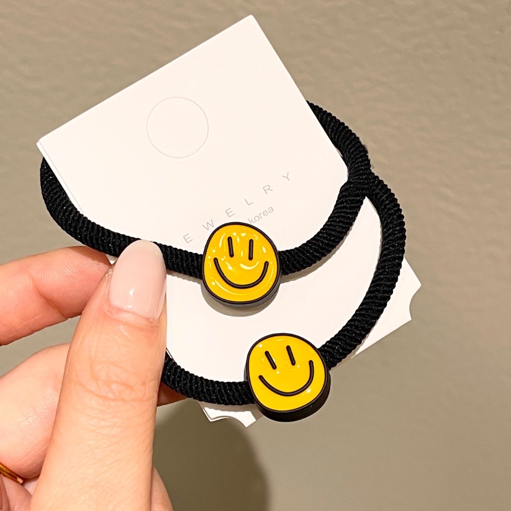 ￼韓國高質感合金滴油笑臉髮圈A-2.27-細節圖4