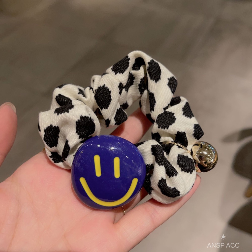 ￼韓國東大門高質感笑臉波點腸髮圈-規格圖5