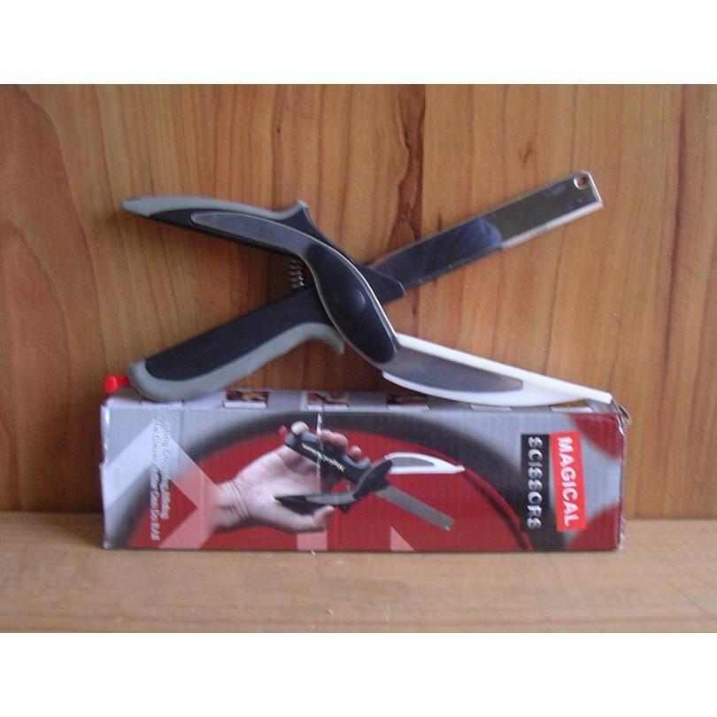 卡簧版 彈簧版 多功能切菜蔬菜剪刀Clever Cutter 刀具砧板二合一 蔬菜 食物剪刀-細節圖4