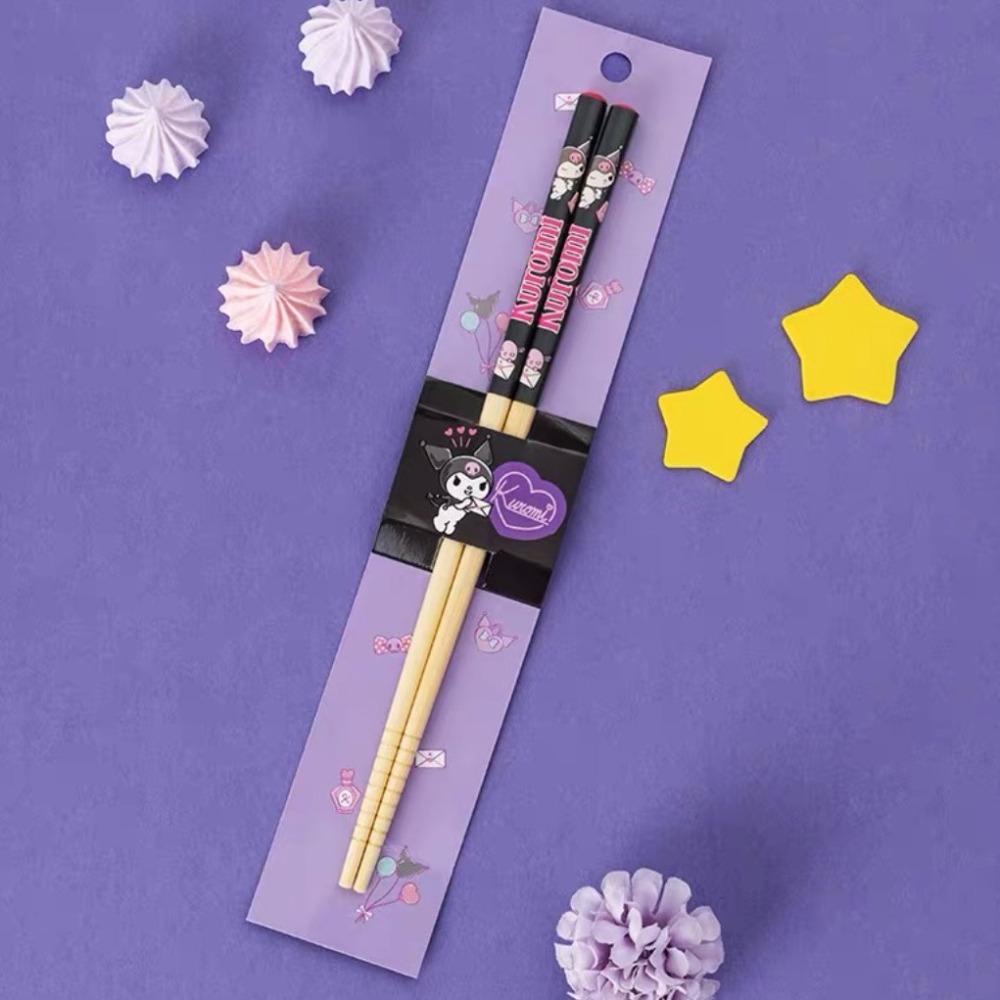 吃飯皇帝大｜正版三麗鷗竹製筷子-細節圖3