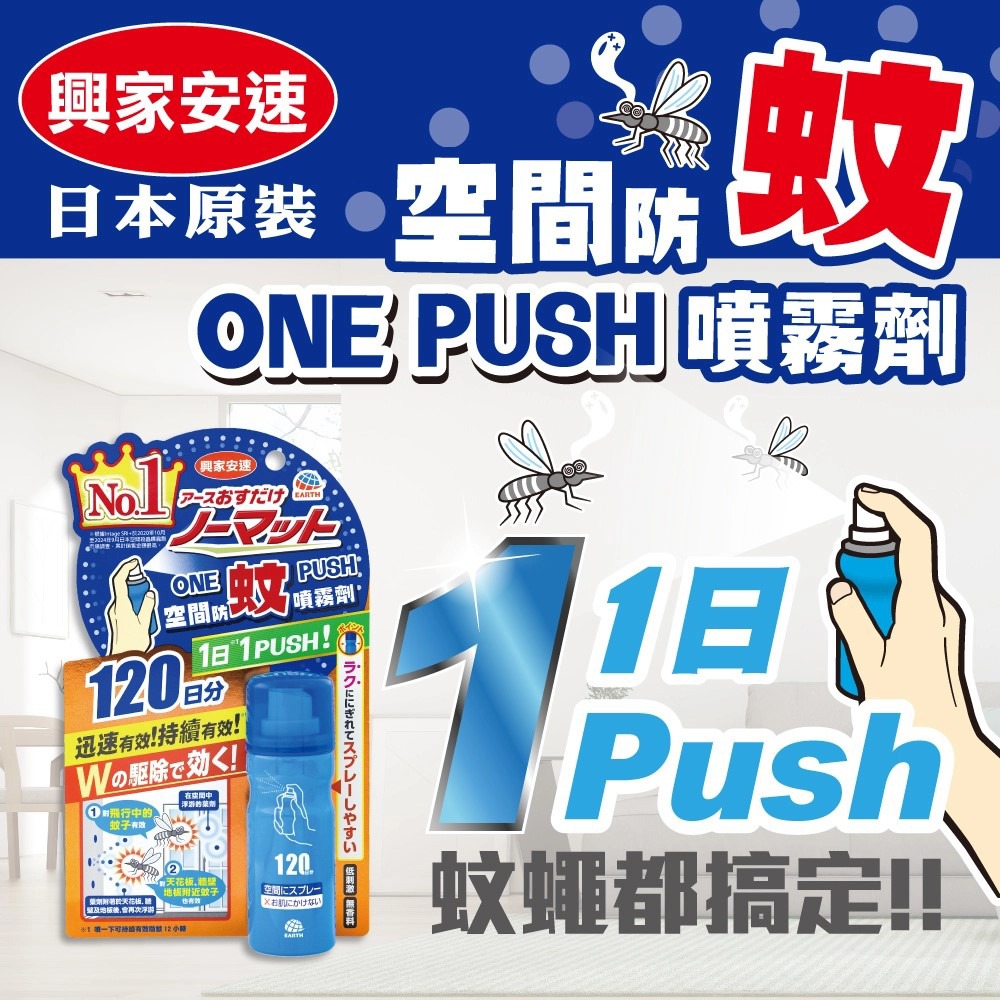 興家安速 OnePush空間防蚊噴霧劑120日-細節圖2