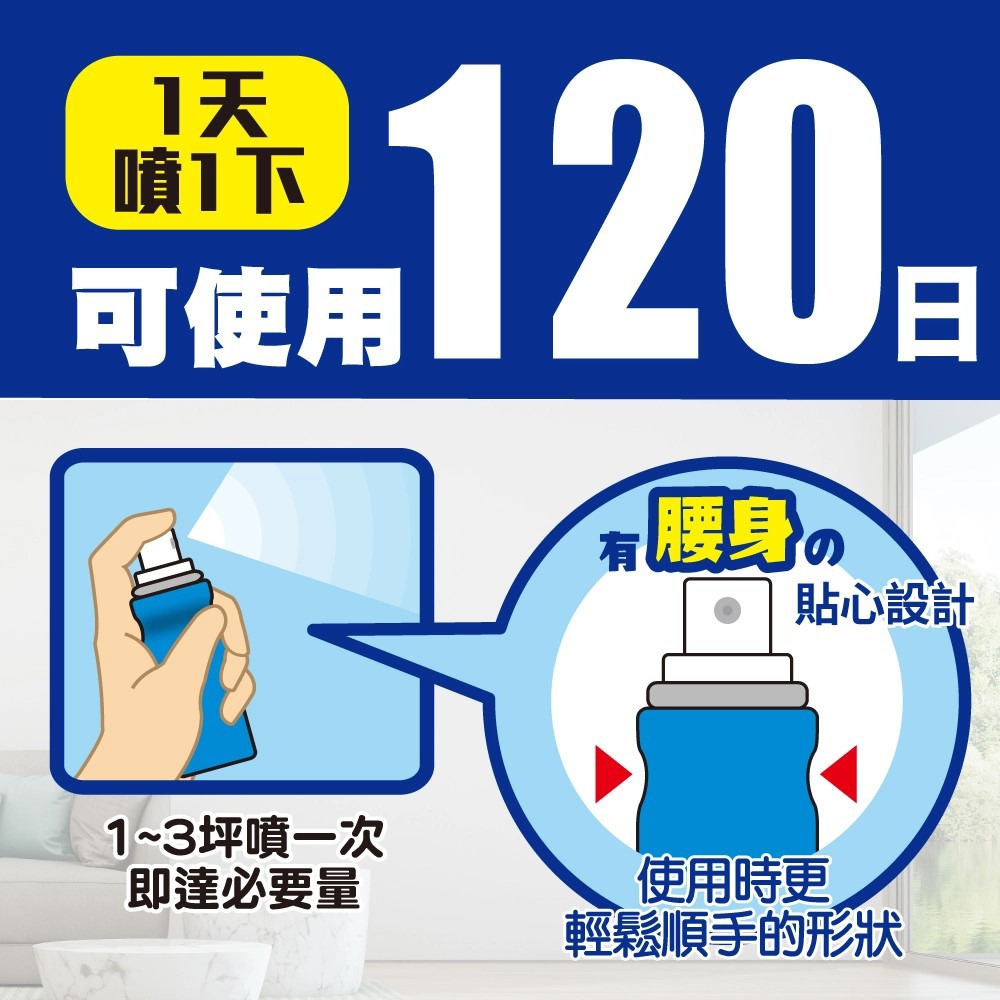 興家安速 OnePush空間防蚊噴霧劑120日-細節圖4
