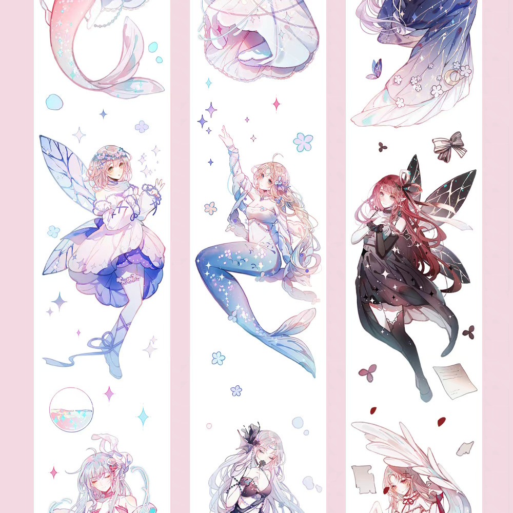 T92fu｜分裝｜Belongtoyou｜迷境四時異想2｜PET｜貝殼光｜人物｜紙膠帶分裝｜手帳素材｜咕卡｜現貨-細節圖2