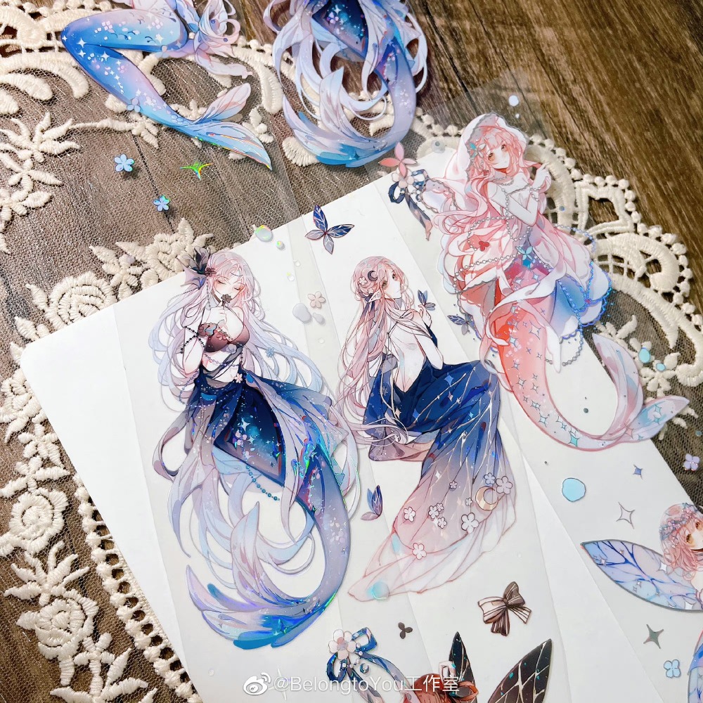 T92fu｜分裝｜Belongtoyou｜迷境四時異想2｜PET｜貝殼光｜人物｜紙膠帶分裝｜手帳素材｜咕卡｜現貨-細節圖3