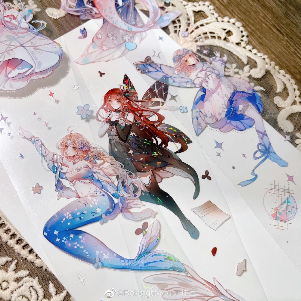 T92fu｜分裝｜Belongtoyou｜迷境四時異想2｜PET｜貝殼光｜人物｜紙膠帶分裝｜手帳素材｜咕卡｜現貨-細節圖4