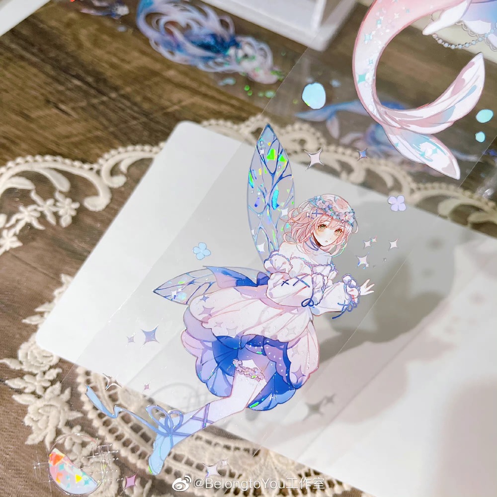 T92fu｜分裝｜Belongtoyou｜迷境四時異想2｜PET｜貝殼光｜人物｜紙膠帶分裝｜手帳素材｜咕卡｜現貨-細節圖7