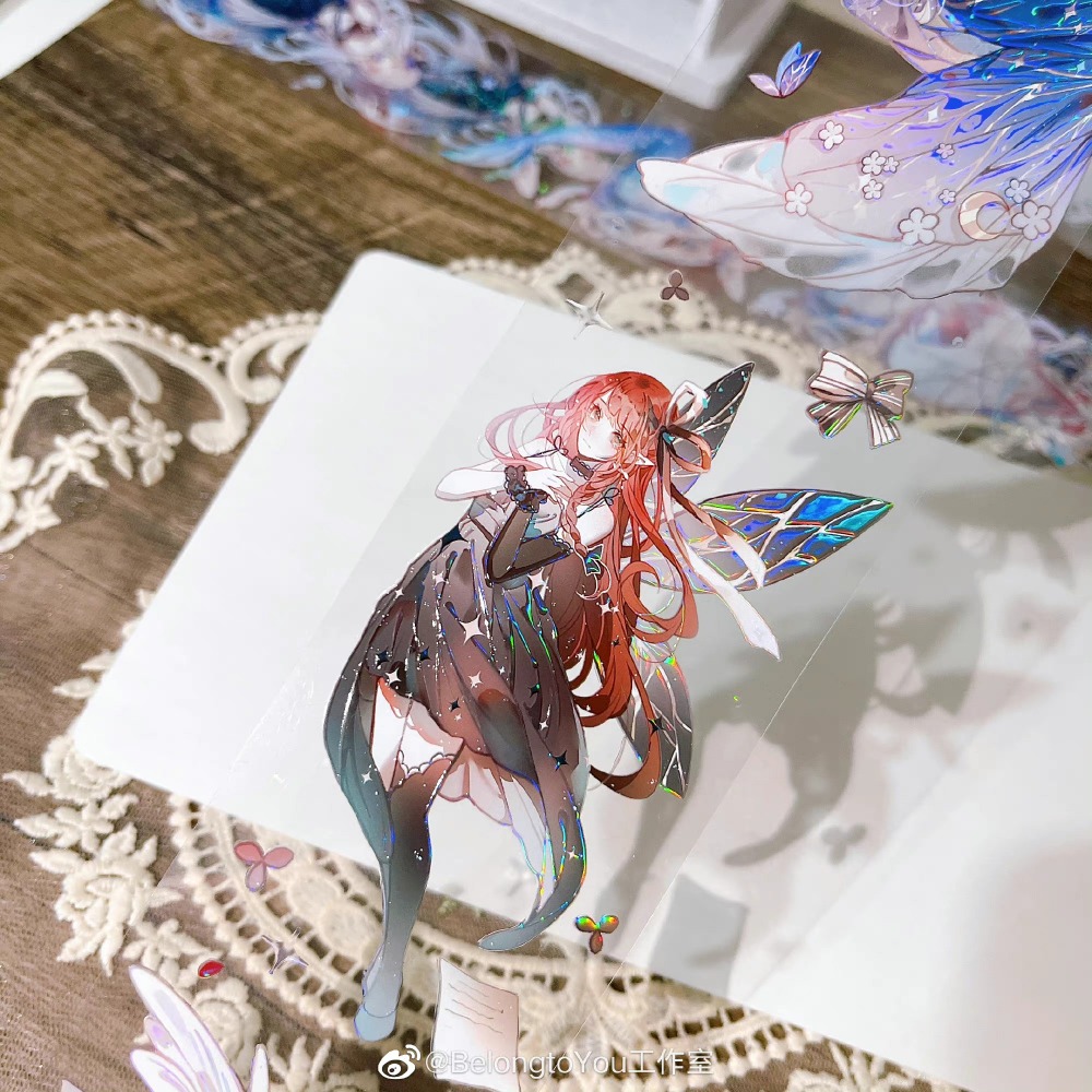 T92fu｜分裝｜Belongtoyou｜迷境四時異想2｜PET｜貝殼光｜人物｜紙膠帶分裝｜手帳素材｜咕卡｜現貨-細節圖10