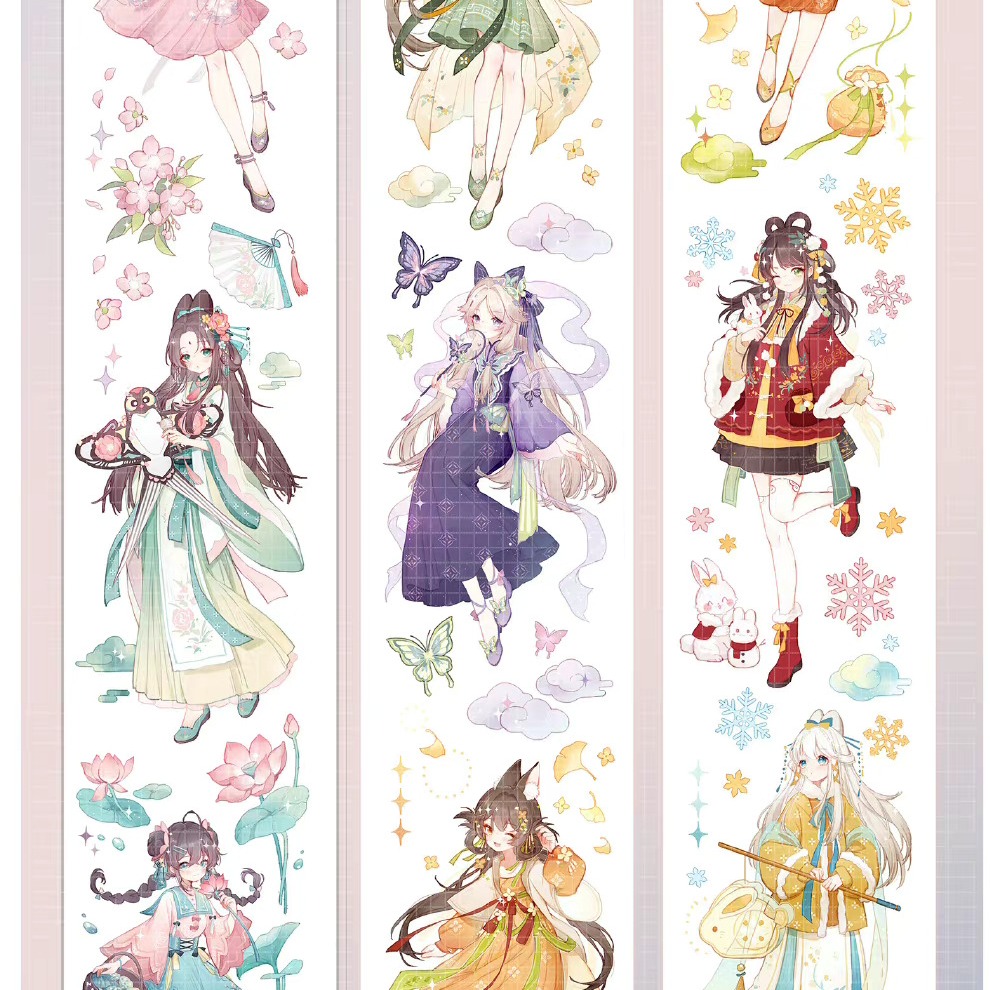 T92fu｜分裝｜一木一橫｜游園若夢｜PET｜貝殼光｜人物｜紙膠帶分裝｜手帳素材｜現貨-細節圖2