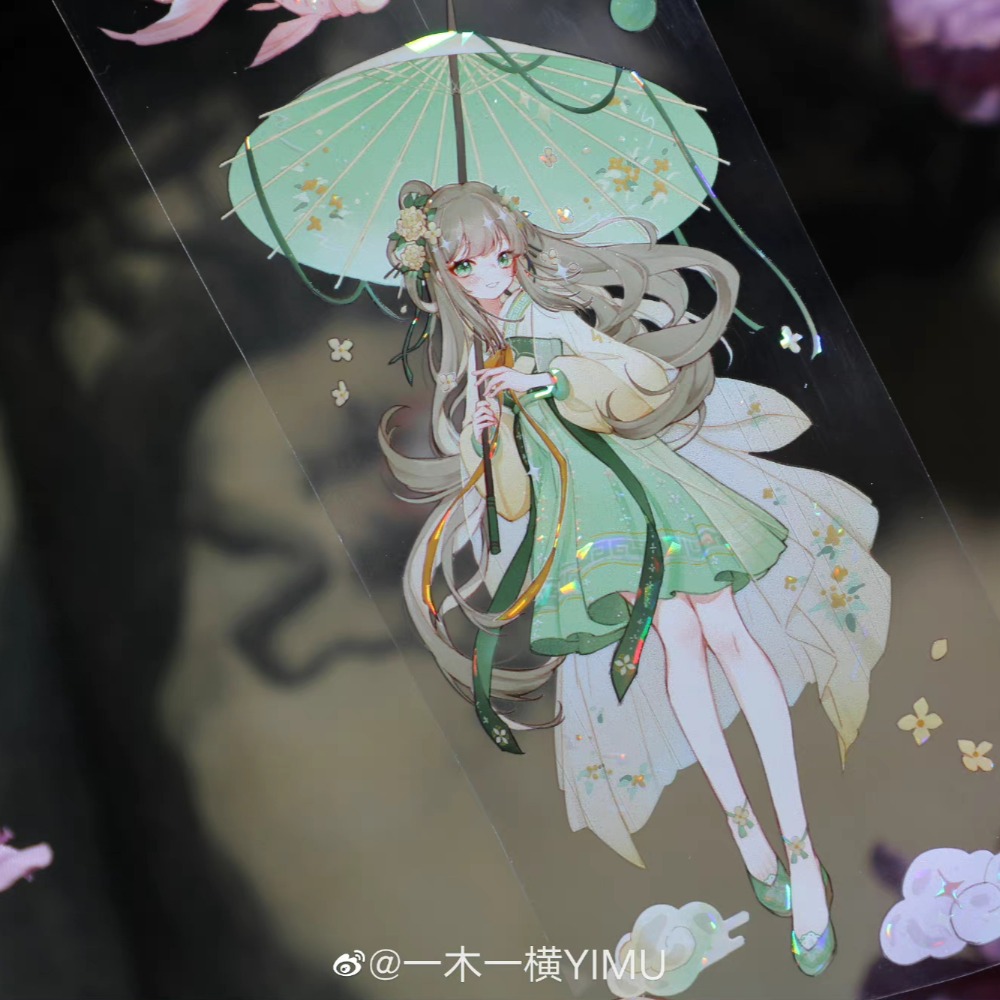 T92fu｜分裝｜一木一橫｜游園若夢｜PET｜貝殼光｜人物｜紙膠帶分裝｜手帳素材｜現貨-細節圖11