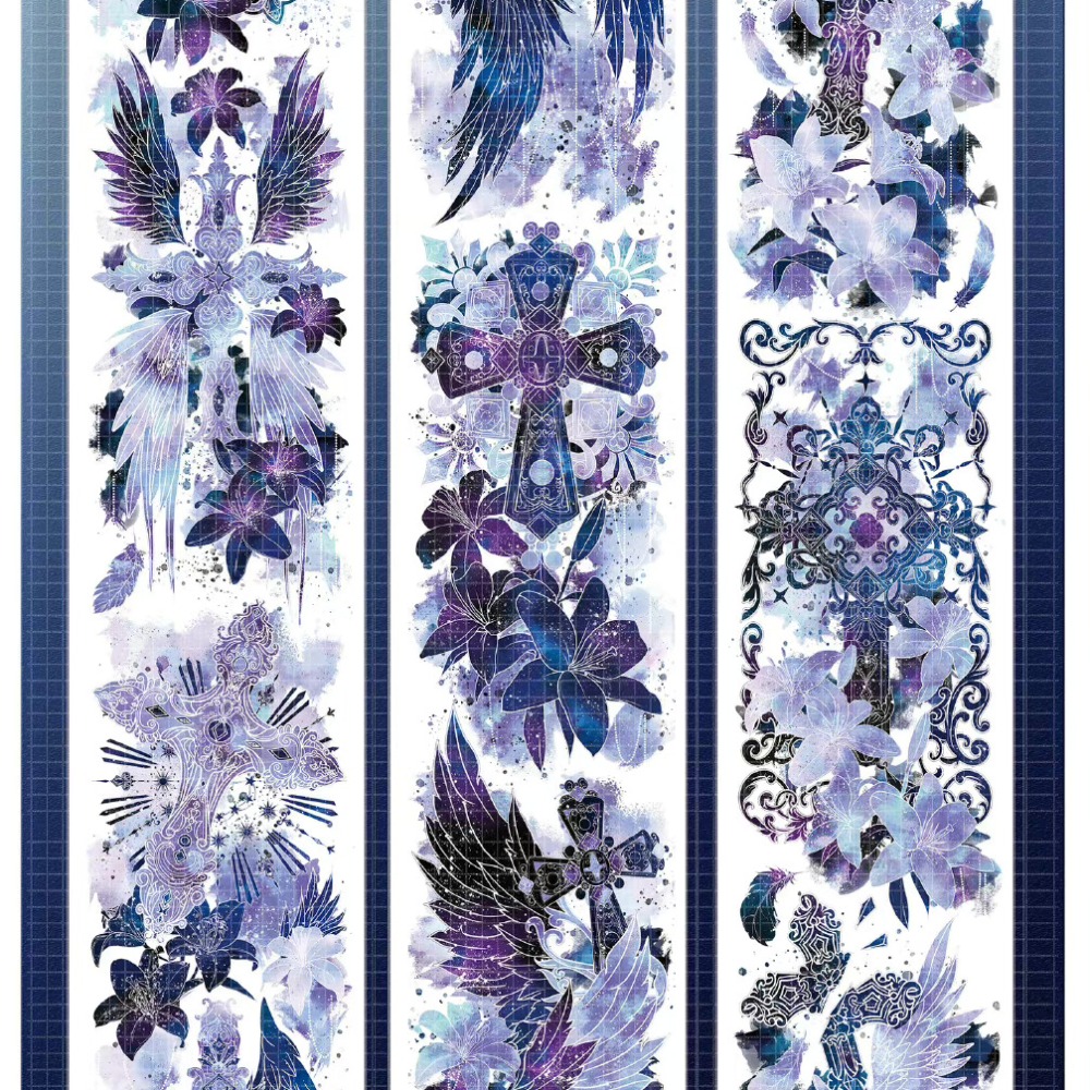 T92fu｜分裝｜一木一橫｜湛藍瀲灧｜PET｜貝殼光｜背景｜紙膠帶分裝｜手帳素材｜現貨-細節圖2