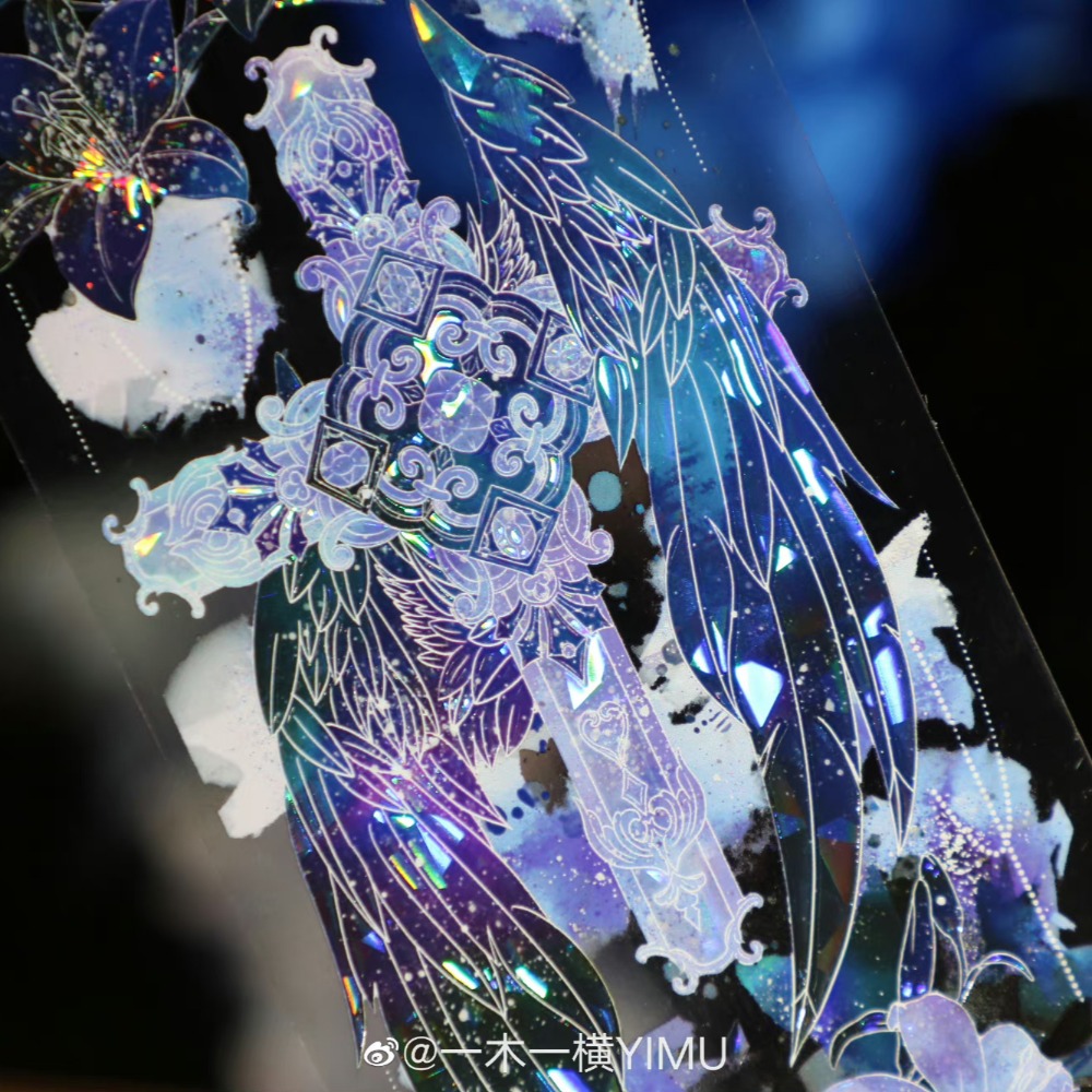 T92fu｜分裝｜一木一橫｜湛藍瀲灧｜PET｜貝殼光｜背景｜紙膠帶分裝｜手帳素材｜現貨-細節圖5