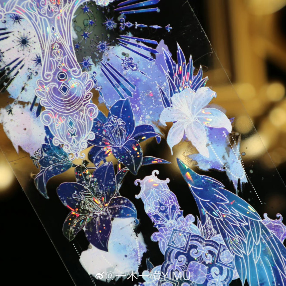 T92fu｜分裝｜一木一橫｜湛藍瀲灧｜PET｜貝殼光｜背景｜紙膠帶分裝｜手帳素材｜現貨-細節圖6