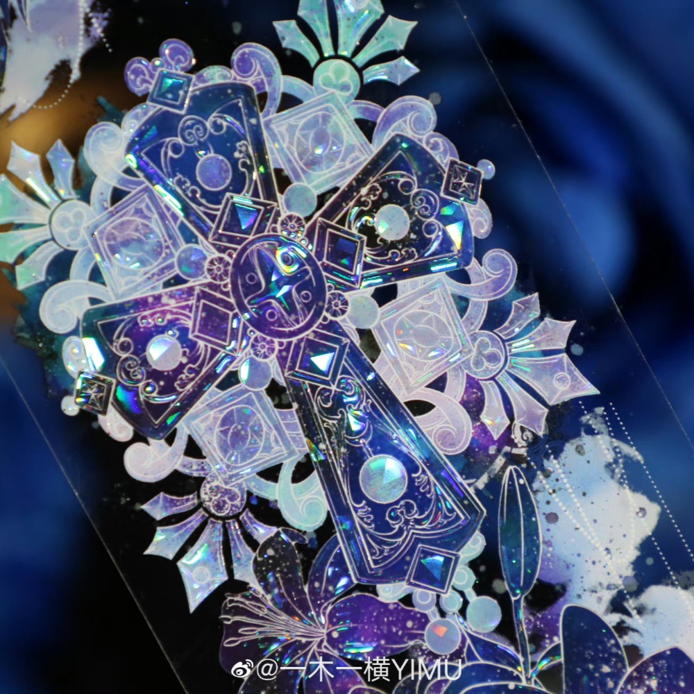 T92fu｜分裝｜一木一橫｜湛藍瀲灧｜PET｜貝殼光｜背景｜紙膠帶分裝｜手帳素材｜現貨-細節圖7