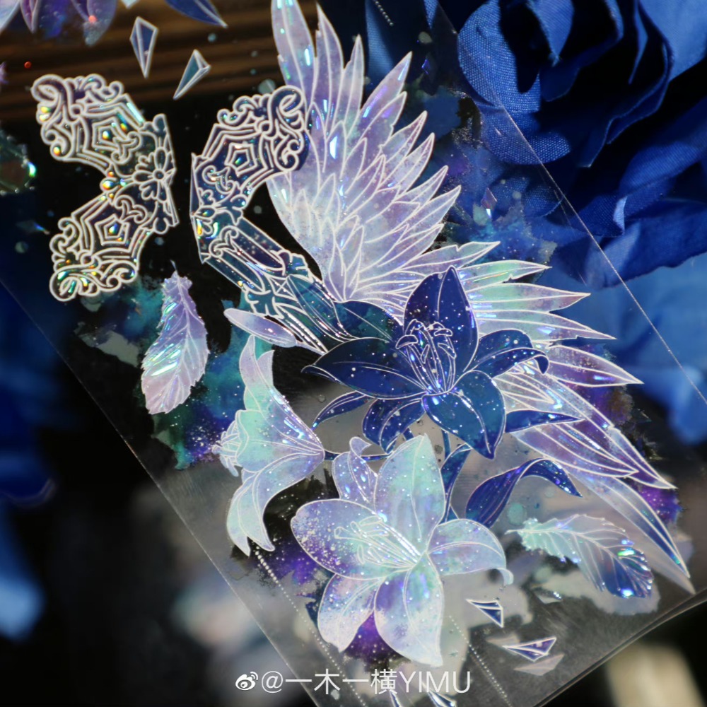 T92fu｜分裝｜一木一橫｜湛藍瀲灧｜PET｜貝殼光｜背景｜紙膠帶分裝｜手帳素材｜現貨-細節圖9