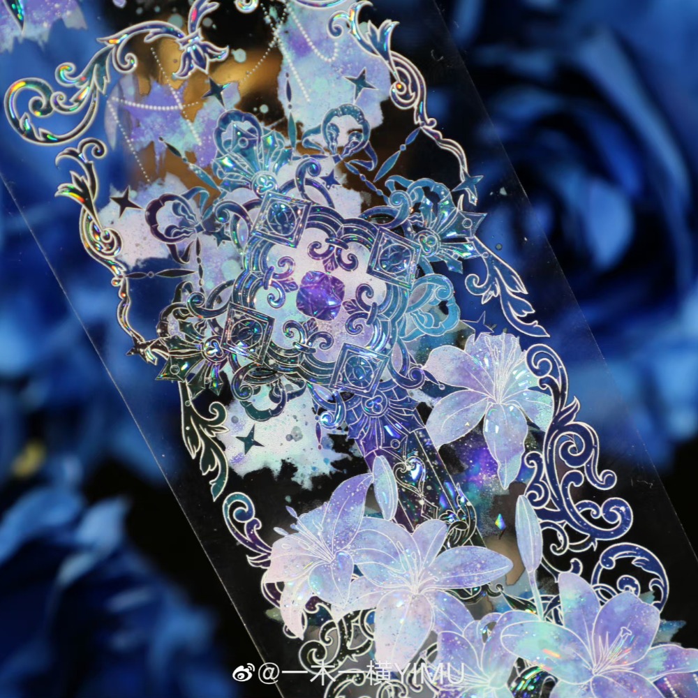 T92fu｜分裝｜一木一橫｜湛藍瀲灧｜PET｜貝殼光｜背景｜紙膠帶分裝｜手帳素材｜現貨-細節圖10