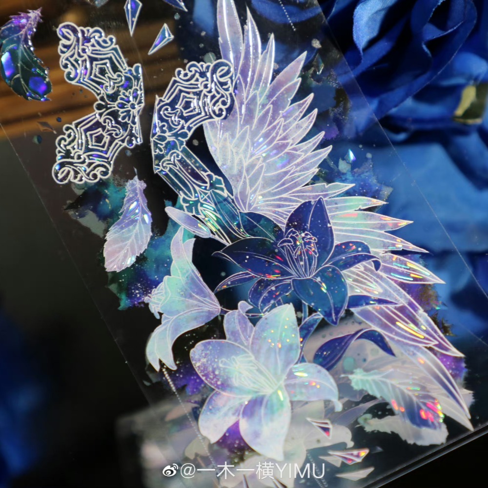 T92fu｜分裝｜一木一橫｜湛藍瀲灧｜PET｜貝殼光｜背景｜紙膠帶分裝｜手帳素材｜現貨-細節圖11