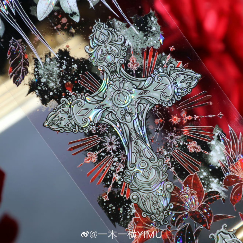 T92fu｜分裝｜一木一橫｜湛紅瀲灧｜PET｜貝殼光｜背景｜紙膠帶分裝｜手帳素材｜現貨-細節圖7