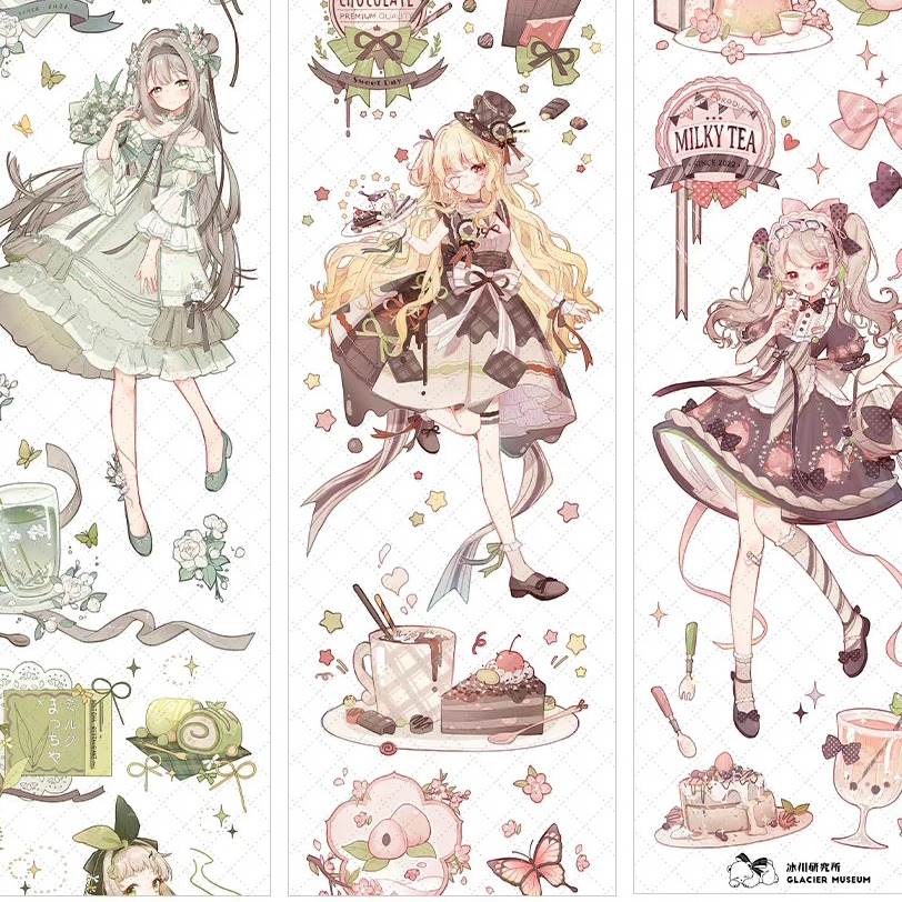 T92fu｜分裝｜冰川研究所｜貝蒂的茶會｜PET｜人物｜自己印承製｜循環分裝｜手帳素材｜現貨-細節圖3