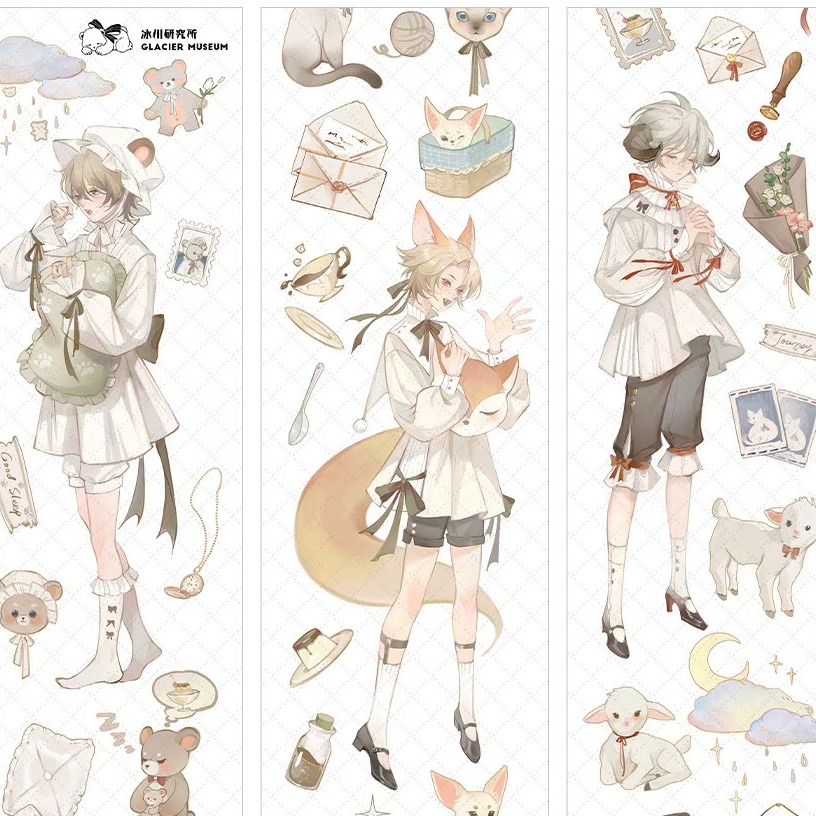 T92fu｜分裝｜冰川研究所｜沉睡森林｜PET｜虹光｜人物｜自己印承製｜循環分裝｜手帳素材｜咕卡｜現貨-細節圖2