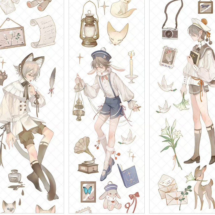 T92fu｜分裝｜冰川研究所｜沉睡森林｜PET｜虹光｜人物｜自己印承製｜循環分裝｜手帳素材｜咕卡｜現貨-細節圖3