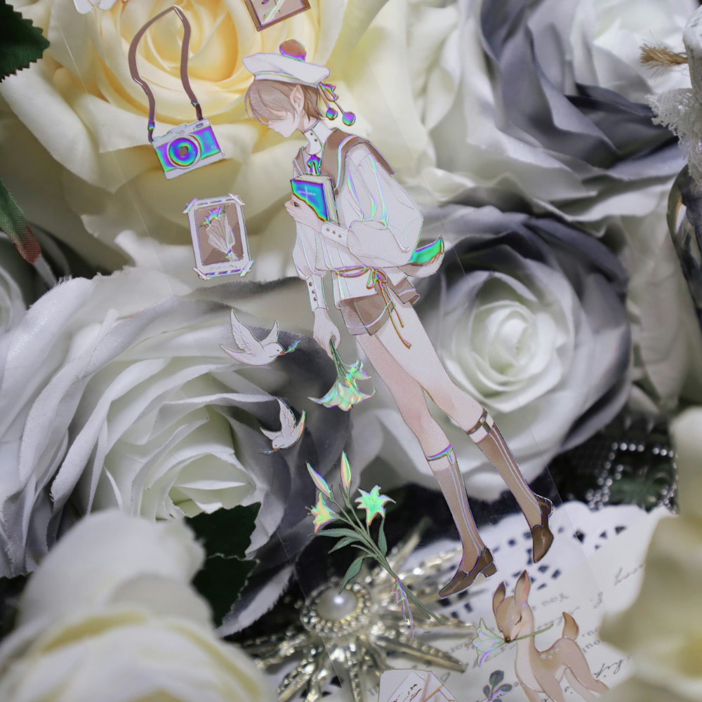 T92fu｜分裝｜冰川研究所｜沉睡森林｜PET｜虹光｜人物｜自己印承製｜循環分裝｜手帳素材｜咕卡｜現貨-細節圖6