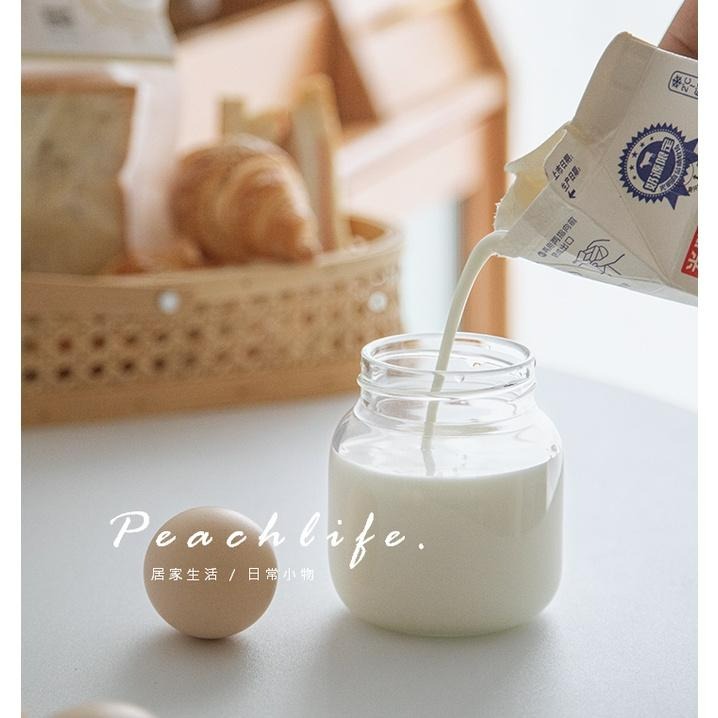 ♡peachlife.♡「台灣現貨」早餐玻璃牛奶杯 玻璃杯 牛奶杯 玻璃可微波-細節圖5