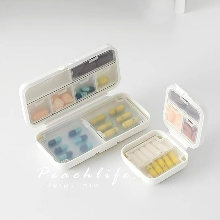 ♡Peachlife.♡「台灣現貨」便攜分裝迷你隨身藥盒 防潮藥盒 小藥盒 迷你藥盒 藥盒分裝盒 隨身藥盒 5格/8格-細節圖3