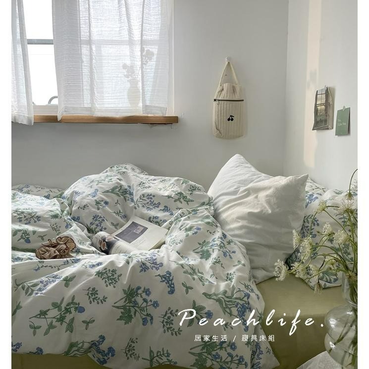 ♡Peachlife.♡「台灣現貨」100%純棉床包組 清新床包 花草床包 床包組 花花草草 碎花 床包 小花床包 森林-細節圖3